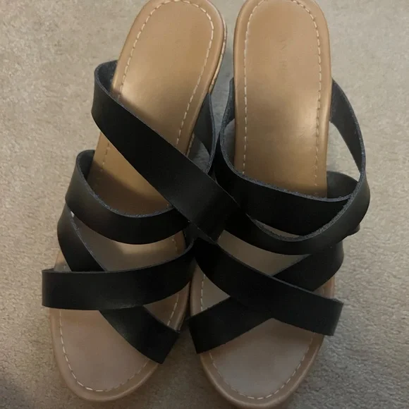 Strappy Tall Wedge slip ons - size 12 - Picture 2 of 2